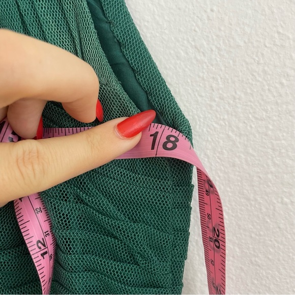 SOLD Tory Burch Ethel green tulle ruched dress - Picture 6 of 8